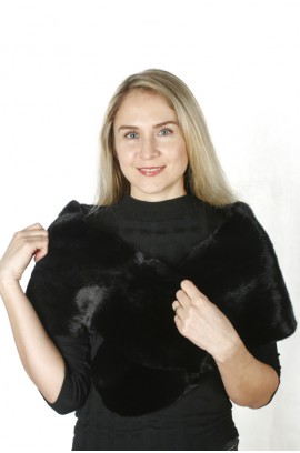 Black mink fur stole